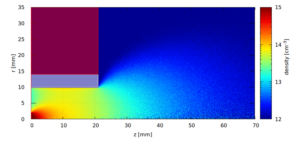 Neutral xenon density field of an optimised ion thruster (Matthias et al. 2019)